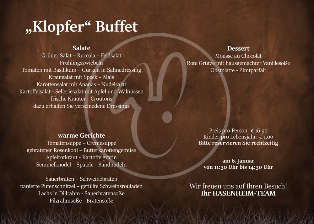 Klopfer Buffet am 6. Januar 2015